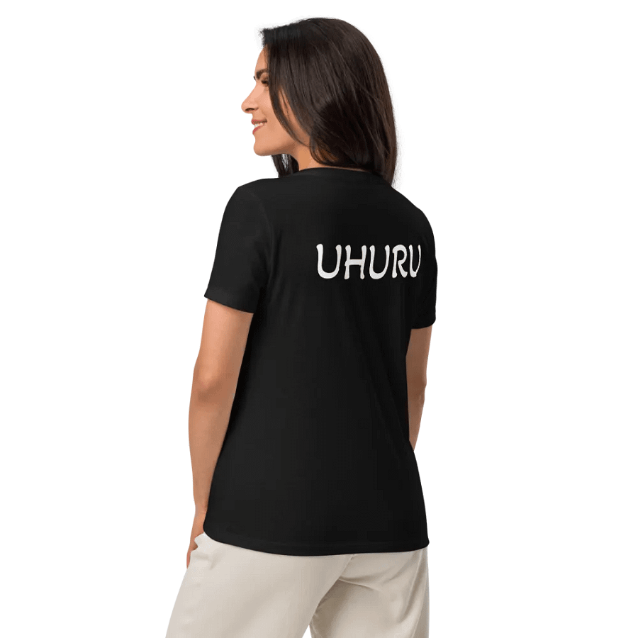 Uhuru - Women's Black Colourful African Map Tee product image (8)