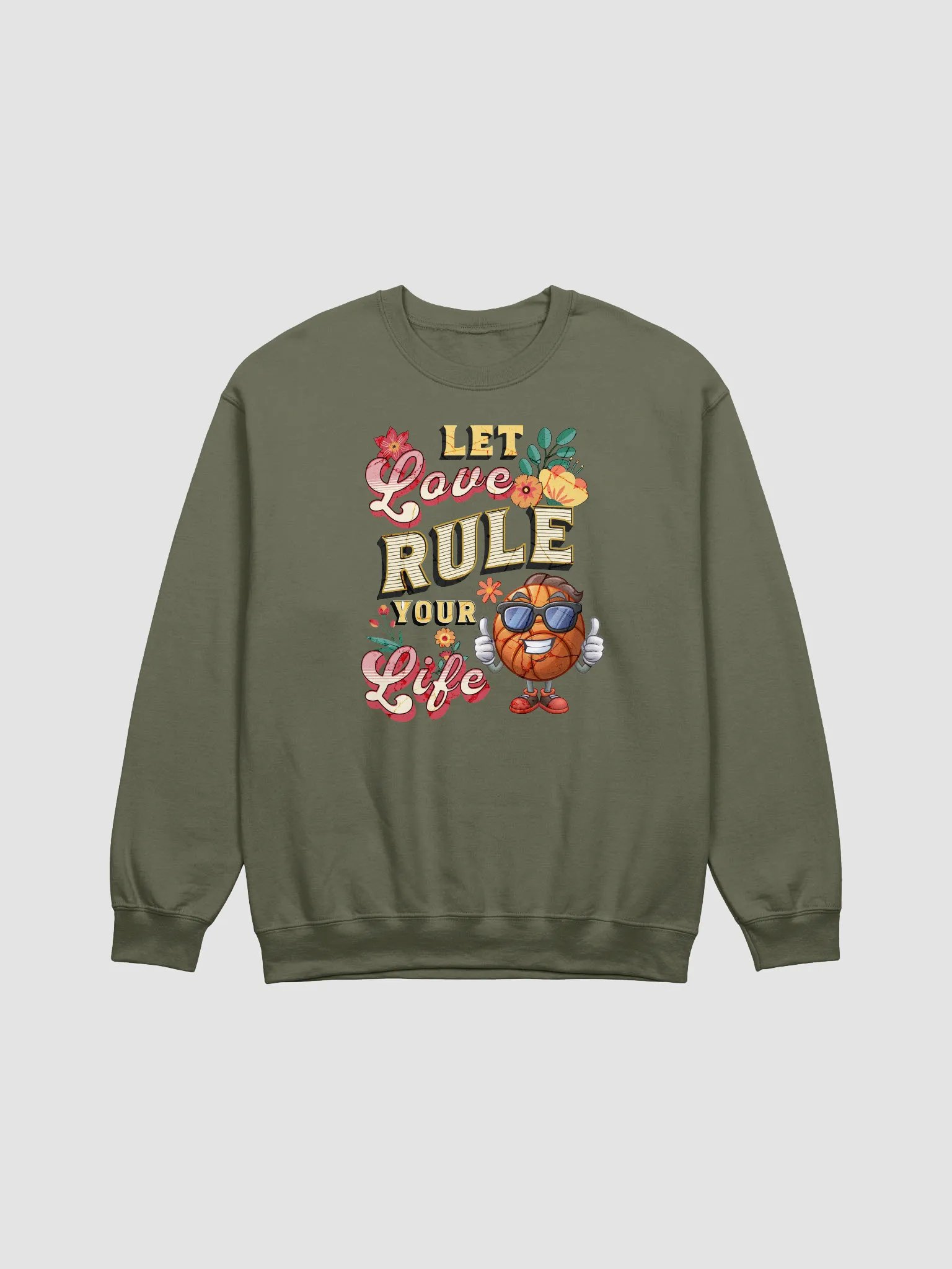 Let Love Rule Your Life Basketball Crewneck Sweatshirt product image (13)