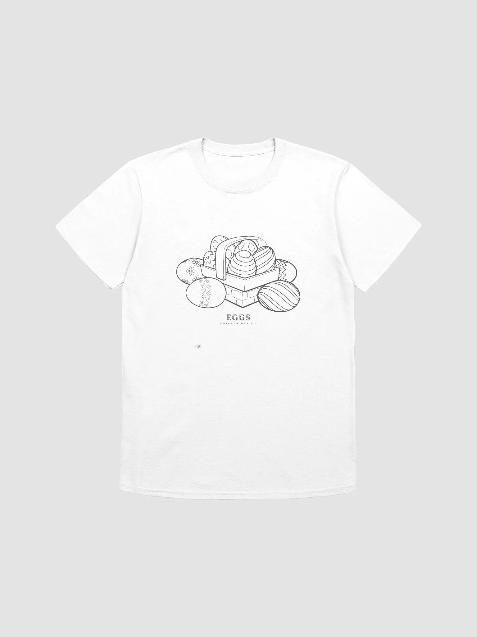 Eggs Chicken Period Graphic Tee – Witty, Minimalist Dark Humor Shirt product image (2)