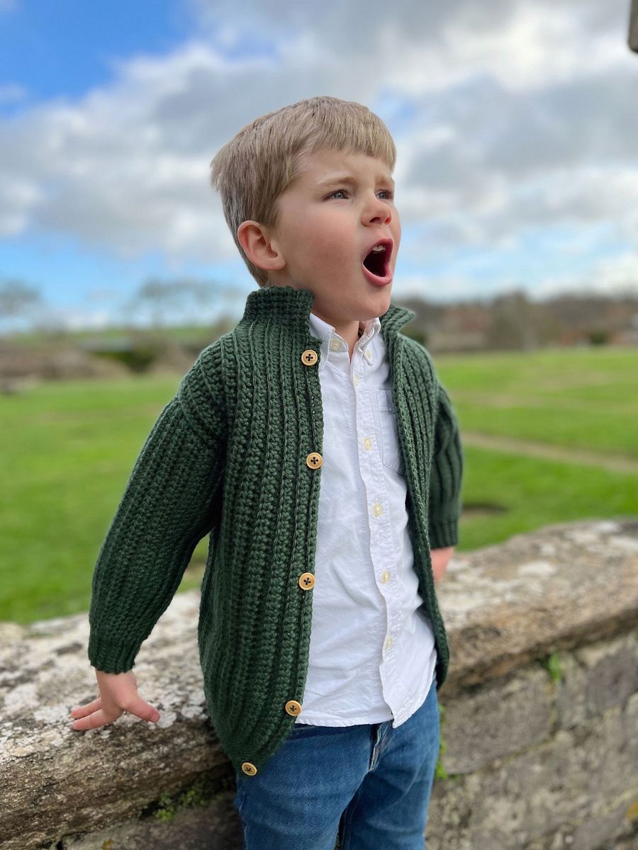 Beginner Sweater Pattern / Easy Crochet Cardigan Pdf Pattern / Child Baby to age 10 ribbed crochet top pattern product image (3)