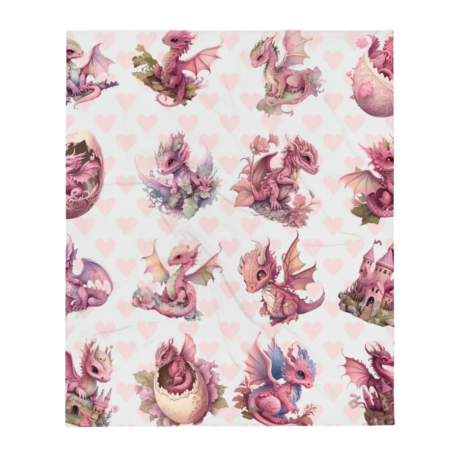 Pink Baby Dragons Throw Blanket product image (1)