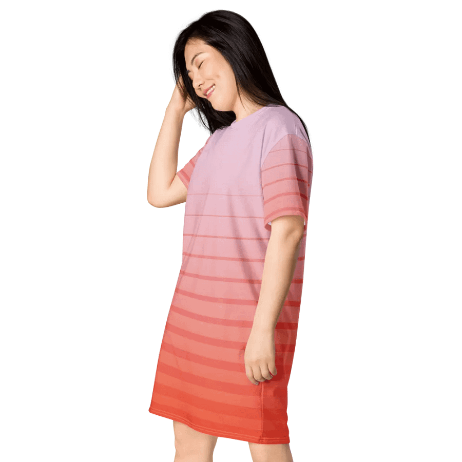 Sunset Stripes T-Shirt Dress product image (3)