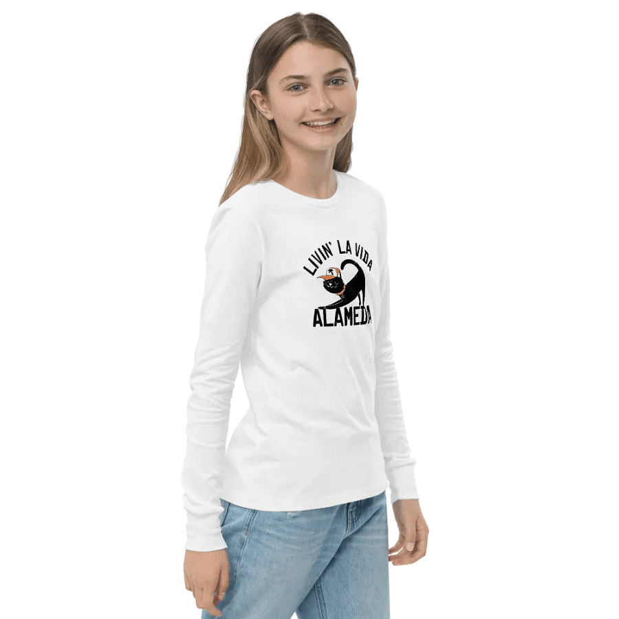 Cool Cat Bella+Canvas Youth Long Sleeve T-Shirt product image (4)