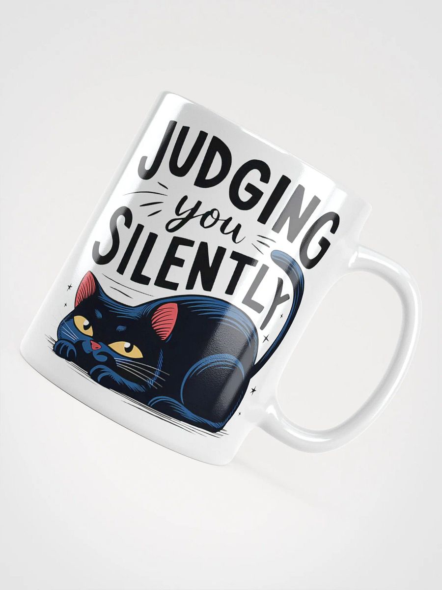 Judging You Silently #Humorous Glossy Mug - White product image (4)