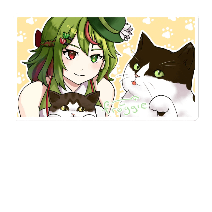 Froggie and Cats Digitally Signed Magnet product image (1)