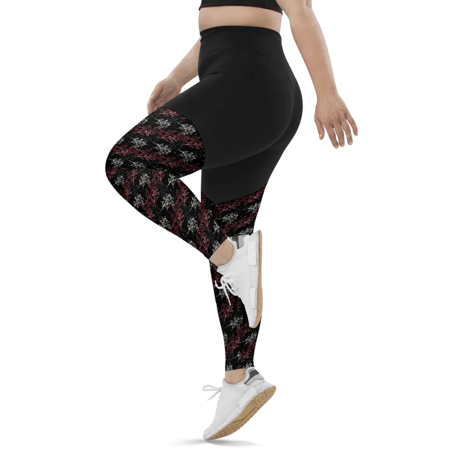 Black All-Over Print Sports Leggings product image (12)