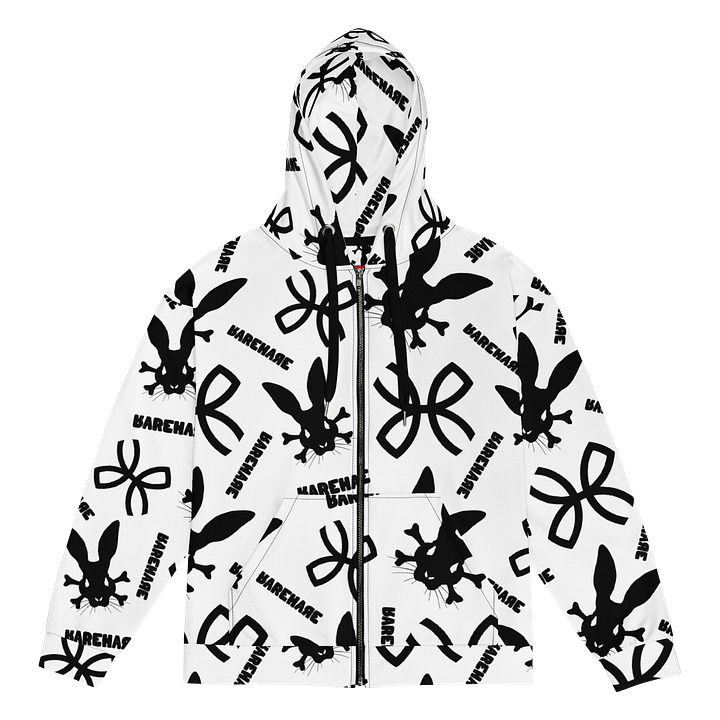RAREHARE - X patt Signature White Zip Hoodie product image (1)