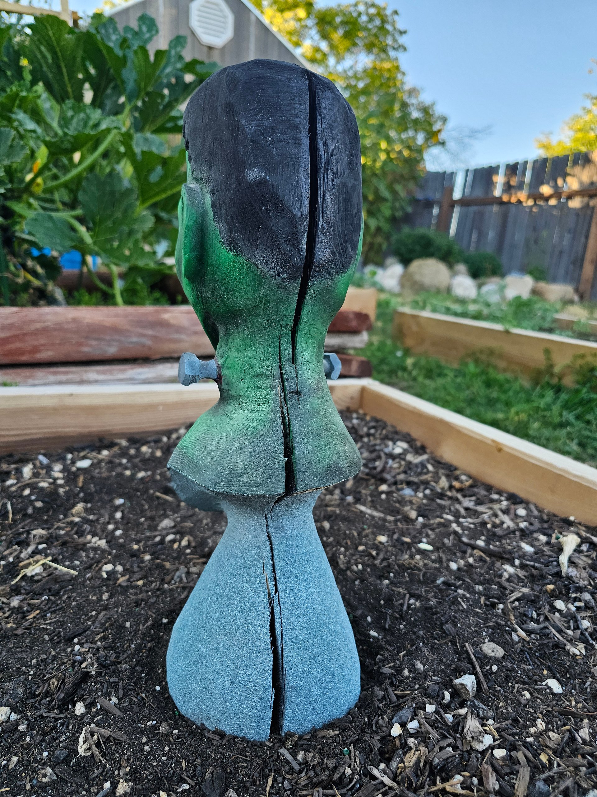 Frankenstein Bust Wood Carving product image (3)