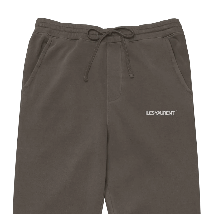 ILES YAURENT © Pantalone marrone metallico in cotone con motivo ricamato product image (1)
