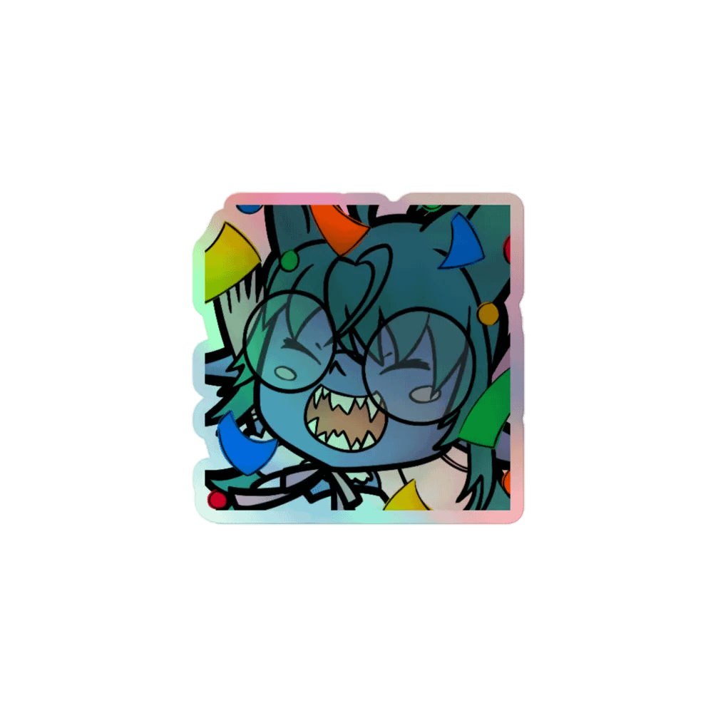 Holographic Shorkface Hype Emote Sticker product image (1)