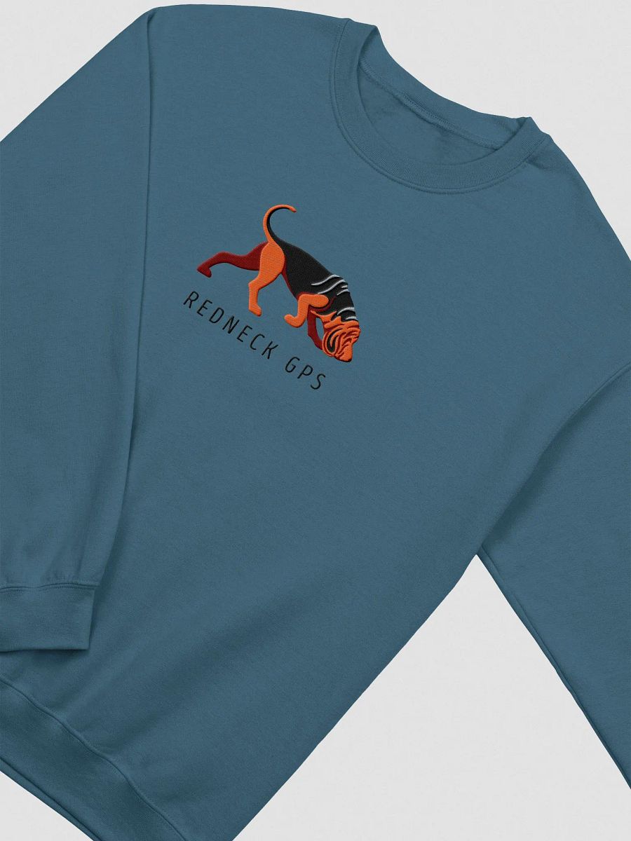 Redneck GPS Sweatshirt (Embroidered) of a Bloodhound(Black & Tan) product image (5)