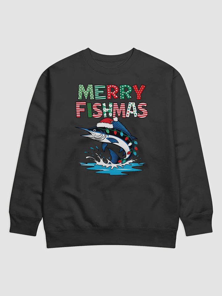 Merry Fishmas Pullover - Marlin Fishing Christmas Lights Design Sweatshirt product image (1)