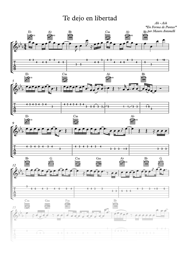 Te dejo en libertad - Partitura + Tabs + Acordes + Pista product image (1)