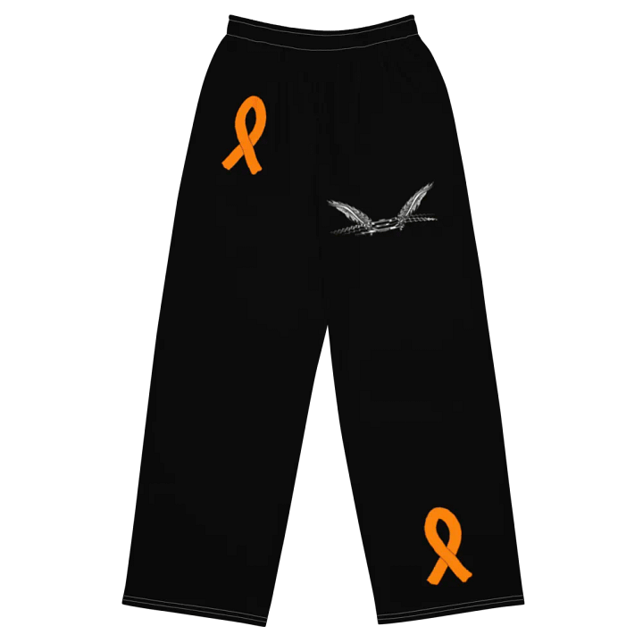 White HApex Gear White Logo Cancer Awareness Orange Ribbon. Black Unisex Wide-Leg Pants product image (1)