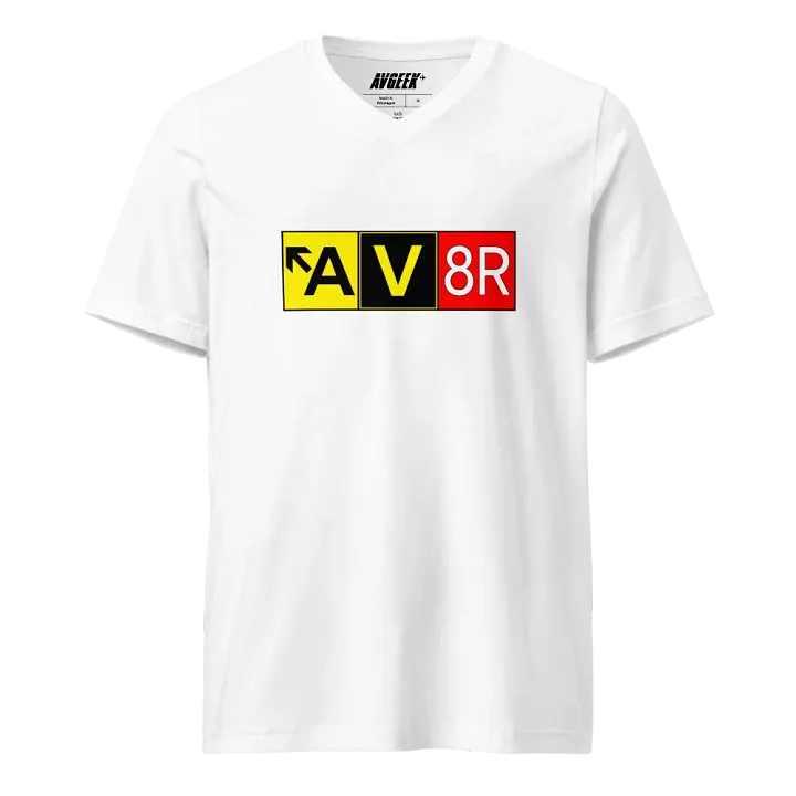 T-Shirt "AV8R" V-Neck white product image (1)