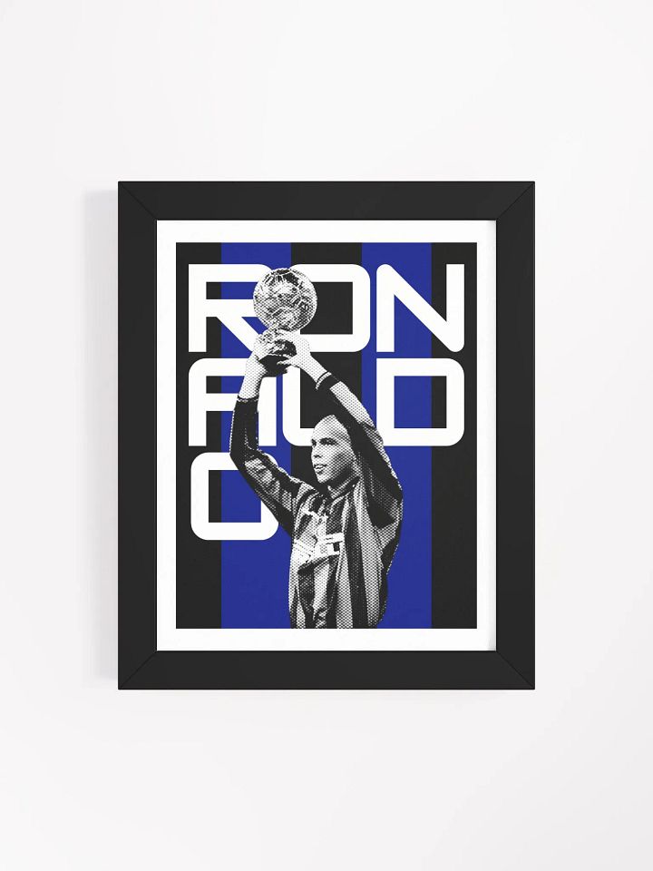 Ronaldo BW Inter Milan Name Art Framed Print product image (1)