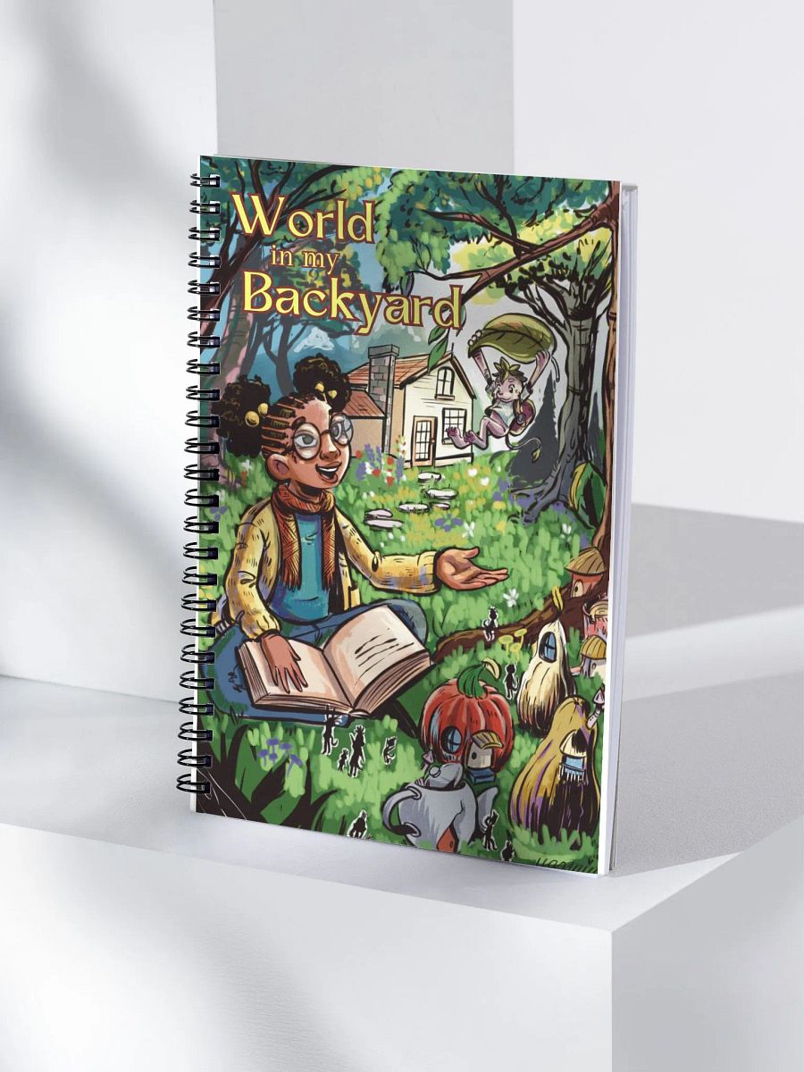 Enchanted Backyard Notebook - Whimsical Girl with Creatures Illustration product image (4)