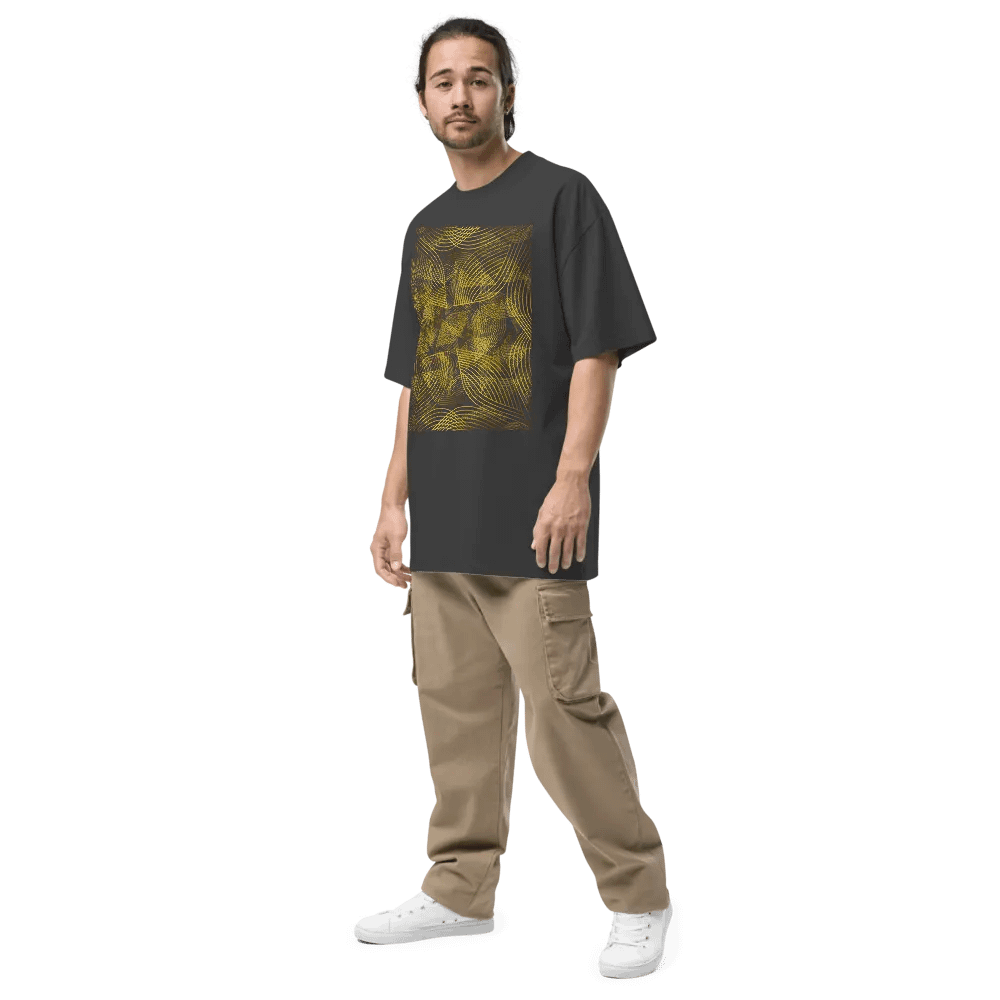T-Shirt with golden lines and leaf design product image (5)