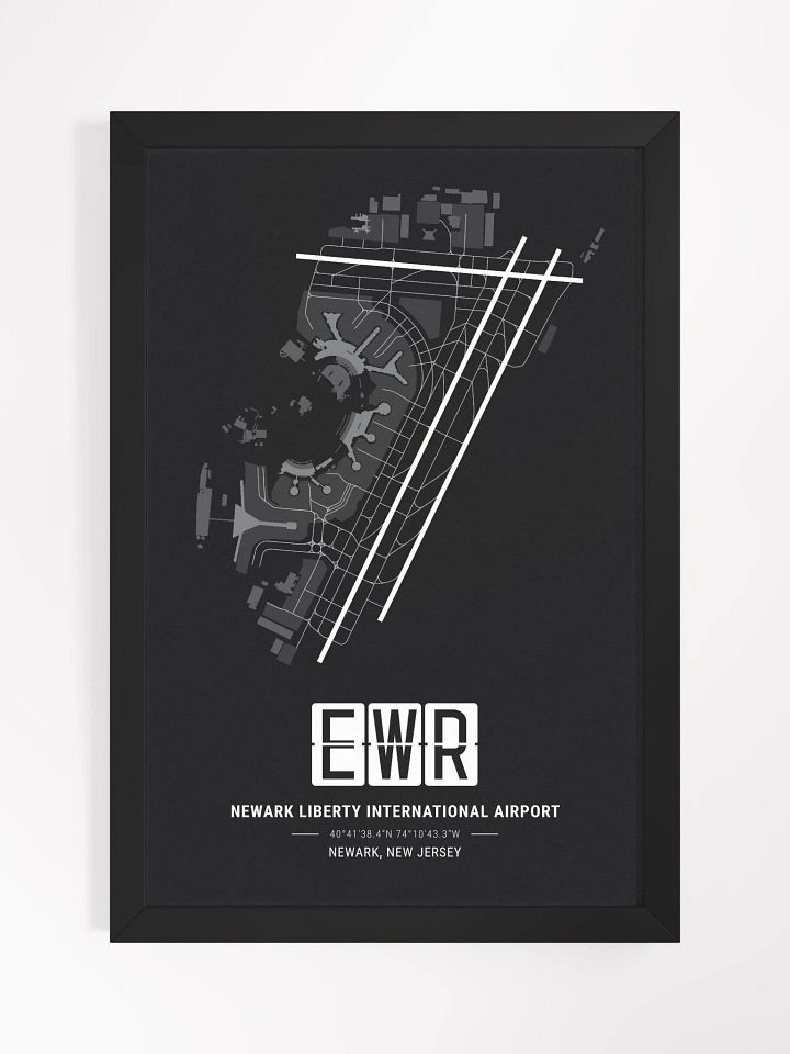 Framed Airport EWR Premium Map On Matt Paper product image (1)