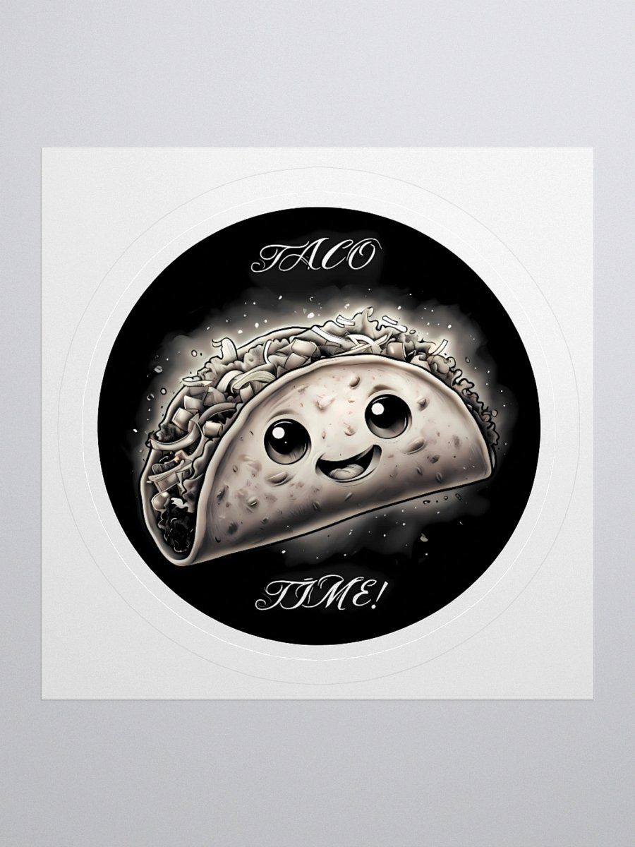 Elegant Taco Time Sticker | Monochrome Food Art Decal | Minimalist Wall Decor product image (1)