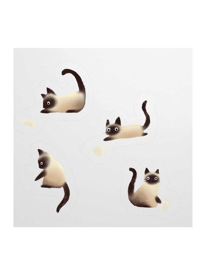 Bad Siamese Cats Knocking Stuff Over Stickers product image (1)