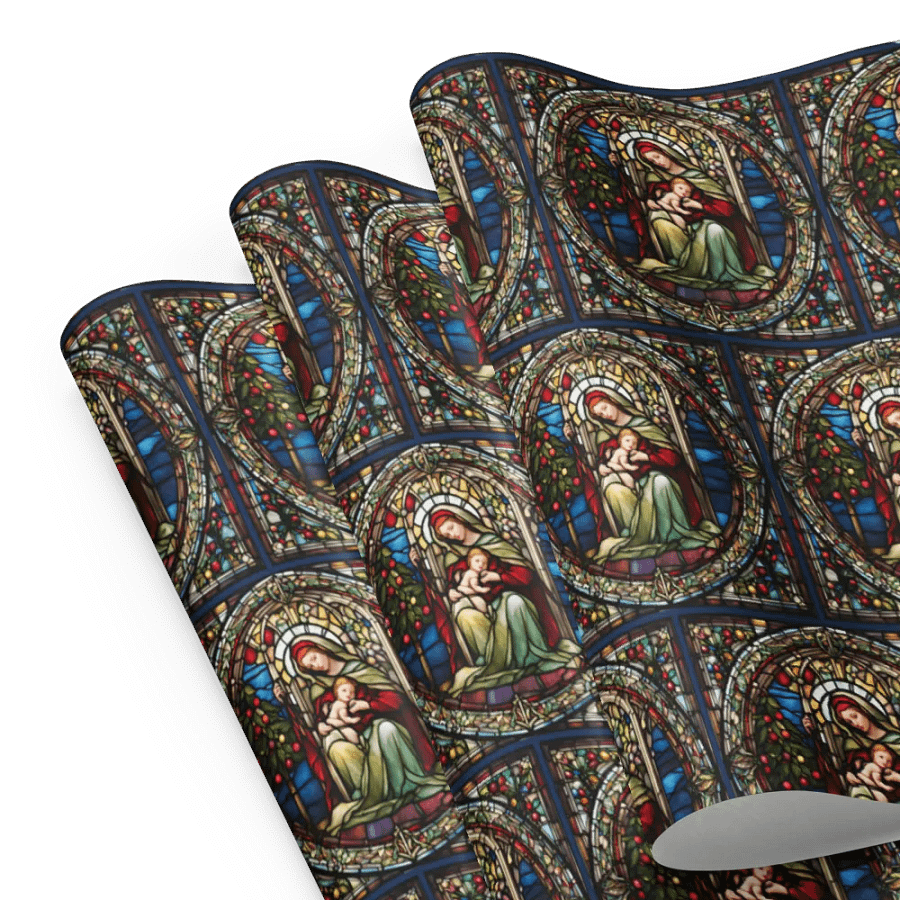 Mother and Child Stained Glass Wrapping Paper product image (8)