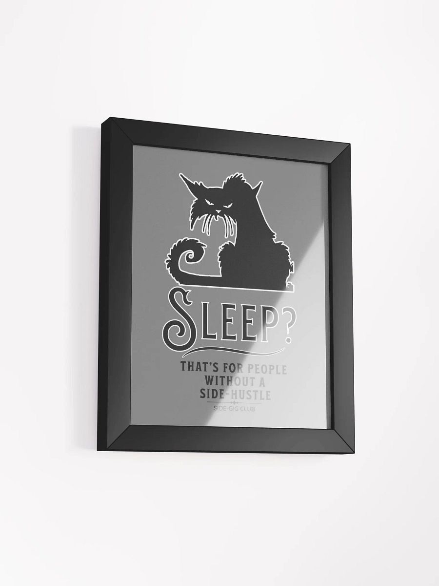 Sleepless Grind: Hustler Cat Wall Art (Framed) product image (17)