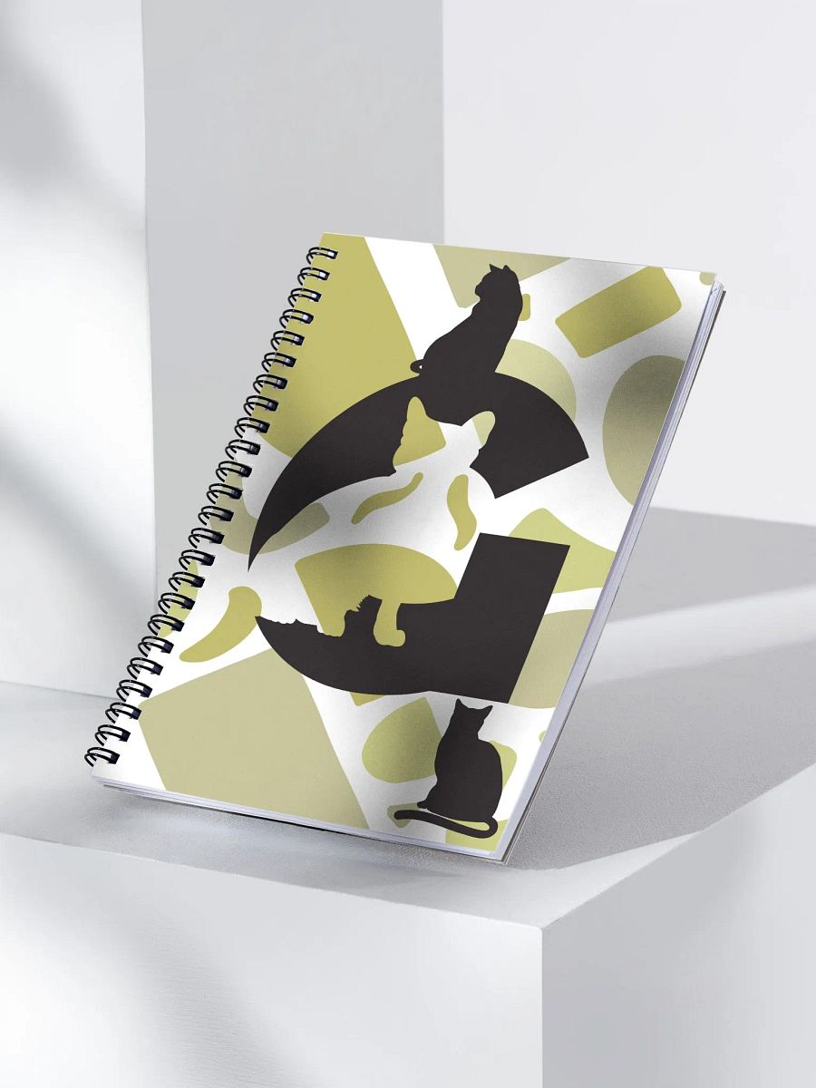 Monogram Letter G Cat Lover Geometric Greens Notebook product image (3)