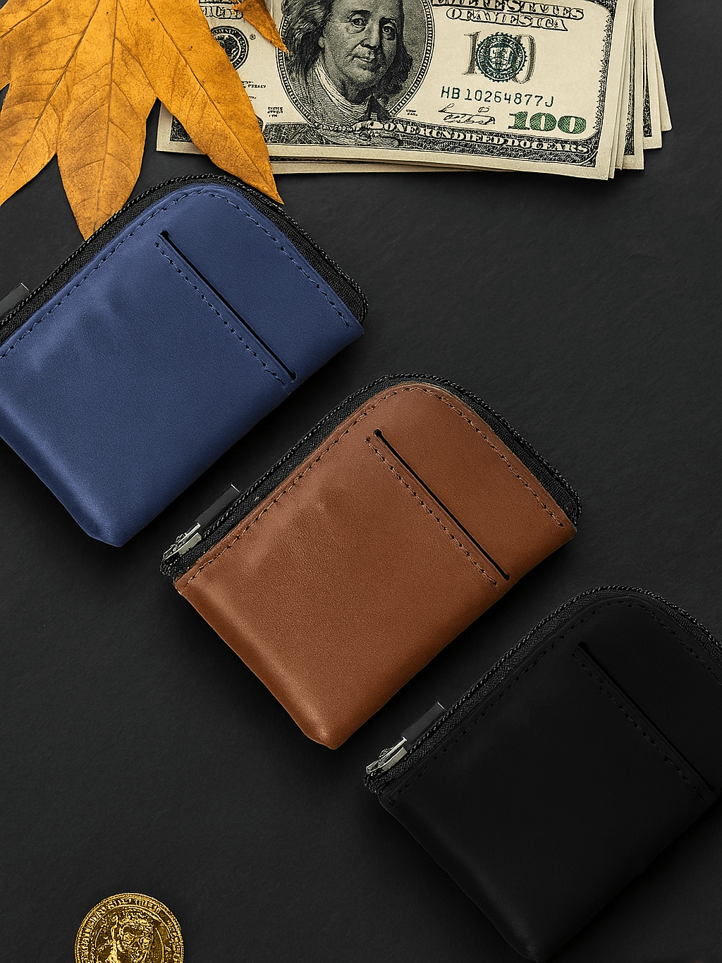 Access Wallet – RFID-Blocking Leather Wallet with Self-Locking Zipper & Quick-Access Pocket product image (2)