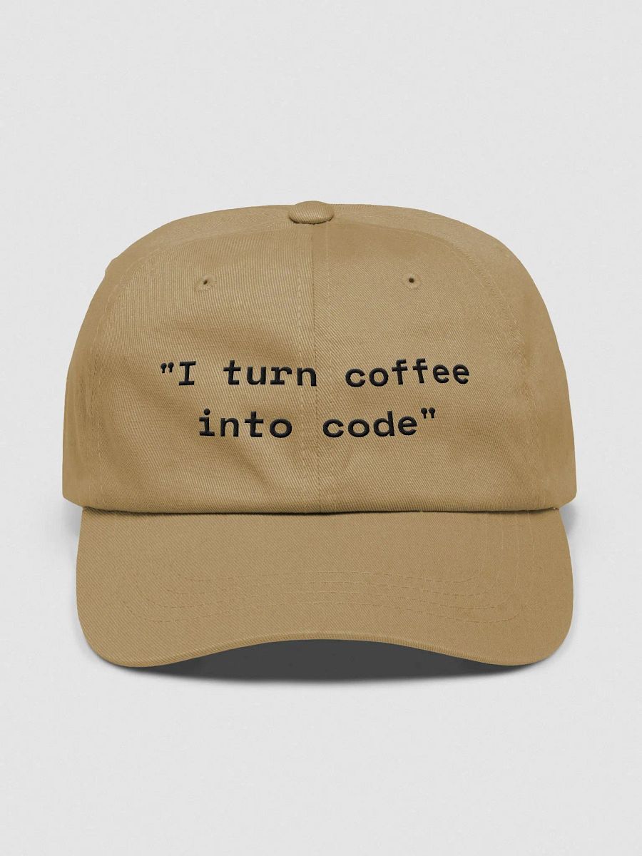 "I turn coffee into code" Dad Hat product image (1)