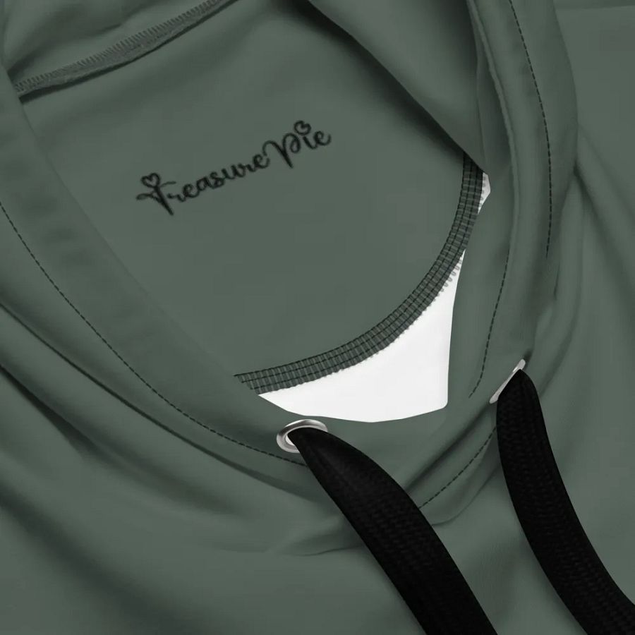 Plain Dark Sage Green Soft Summer Unisex Recycled Polyester Heavyweight Premium Hoodie by Treasure Pie product image (7)