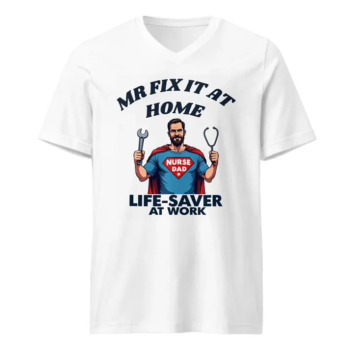 Superhero Nurse Dad V-Neck Tee product image (1)