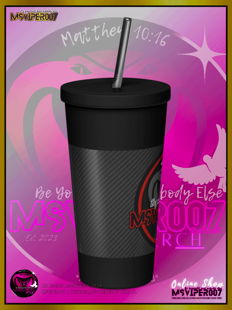 Tumbler - "MsViper_007™ Brand [red/blk] - Support&Sport" Insulated Tumbler with a Straw By Anna H. product image (5)
