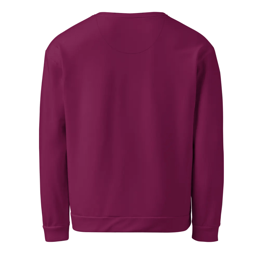 Plain Dark Burgundy Red True Summer Unisex Recycled Polyester Heavyweight Premium Sweatshirt by Treasure Pie product image (3)