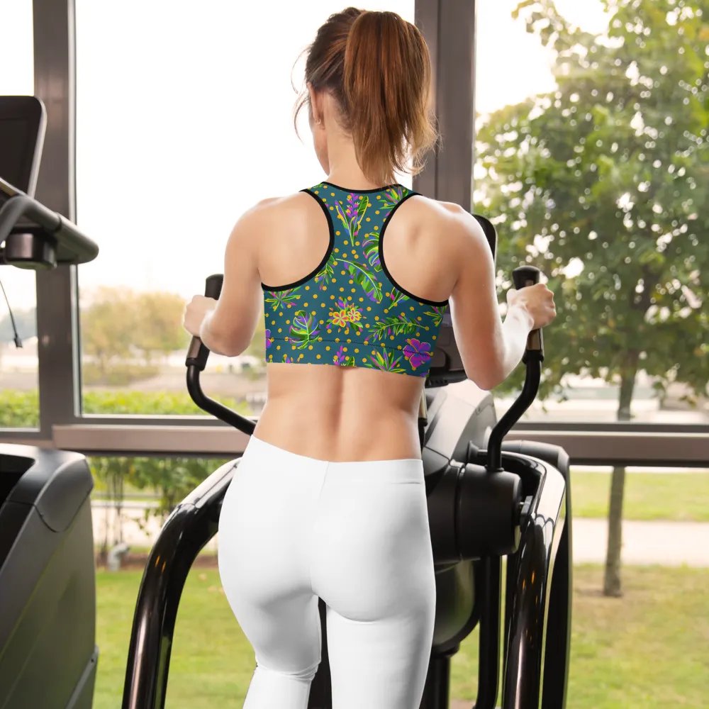 Green All-Over Print Sports Bra product image (6)