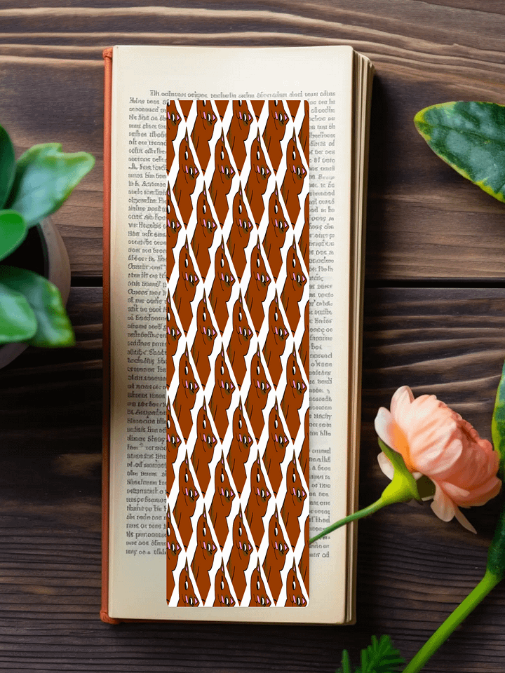 Cute Cartoon Brown Patched Kitty Pattern Laminated Bookmark with a Tassel product image (1)