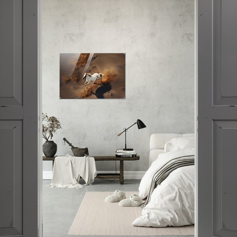 WHITE HORSE FACE GLOSSY ACRYLIC PRINT product image (4)