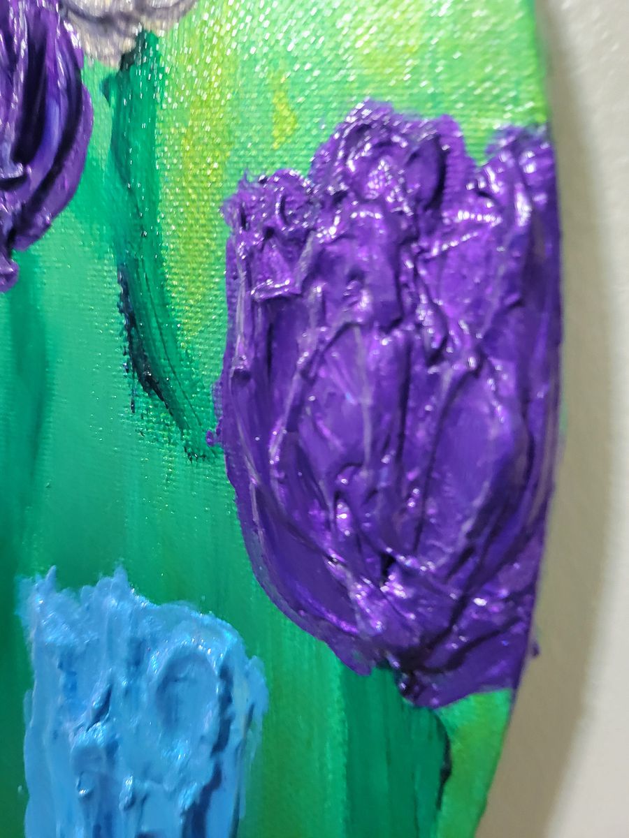 'Winter Nebula' Tulips Impasto Painting product image (3)