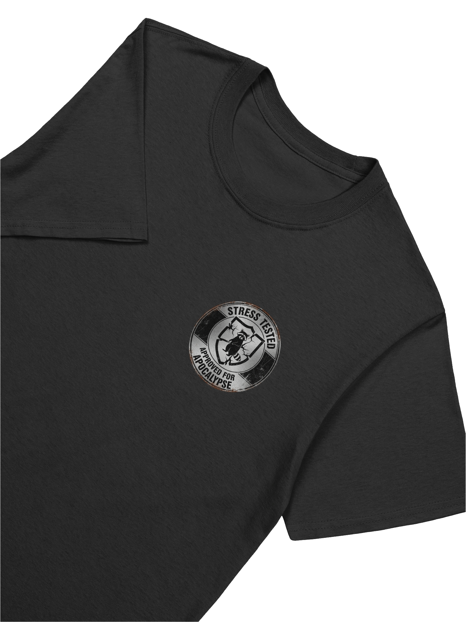 Stress-Tested Raccoon Emblem T-Shirt product image (56)