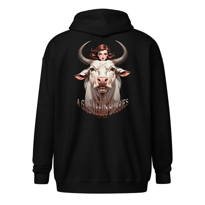 Hotwife White Bull Hobbies zippy hoodie product image (1)