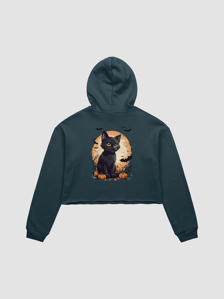 Midnight Cat Halloween Crop Hoodie product image (9)
