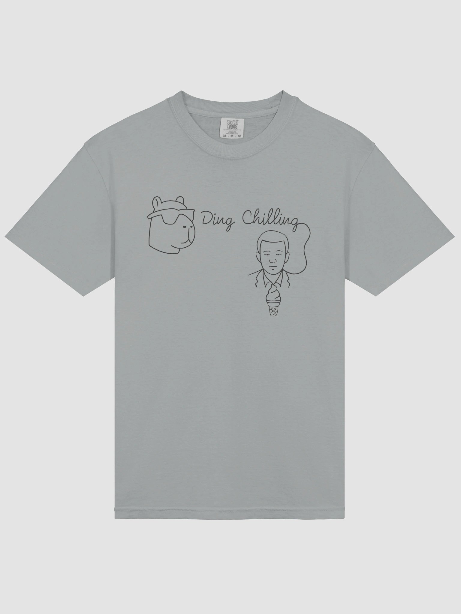 Ding Chilling [5b] – Chill Capybara & Ice Cream Meme | Hand-Drawn Chess Humor | Black Line Art for Light Colors | T-Shirt product image (3)