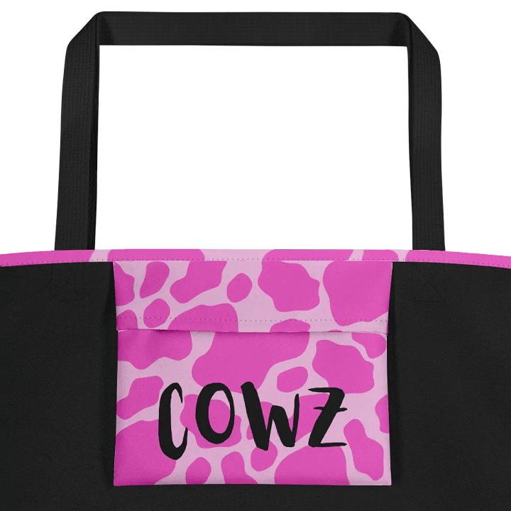 Cow Print Tote bag with Pocket - Pink product image (2)