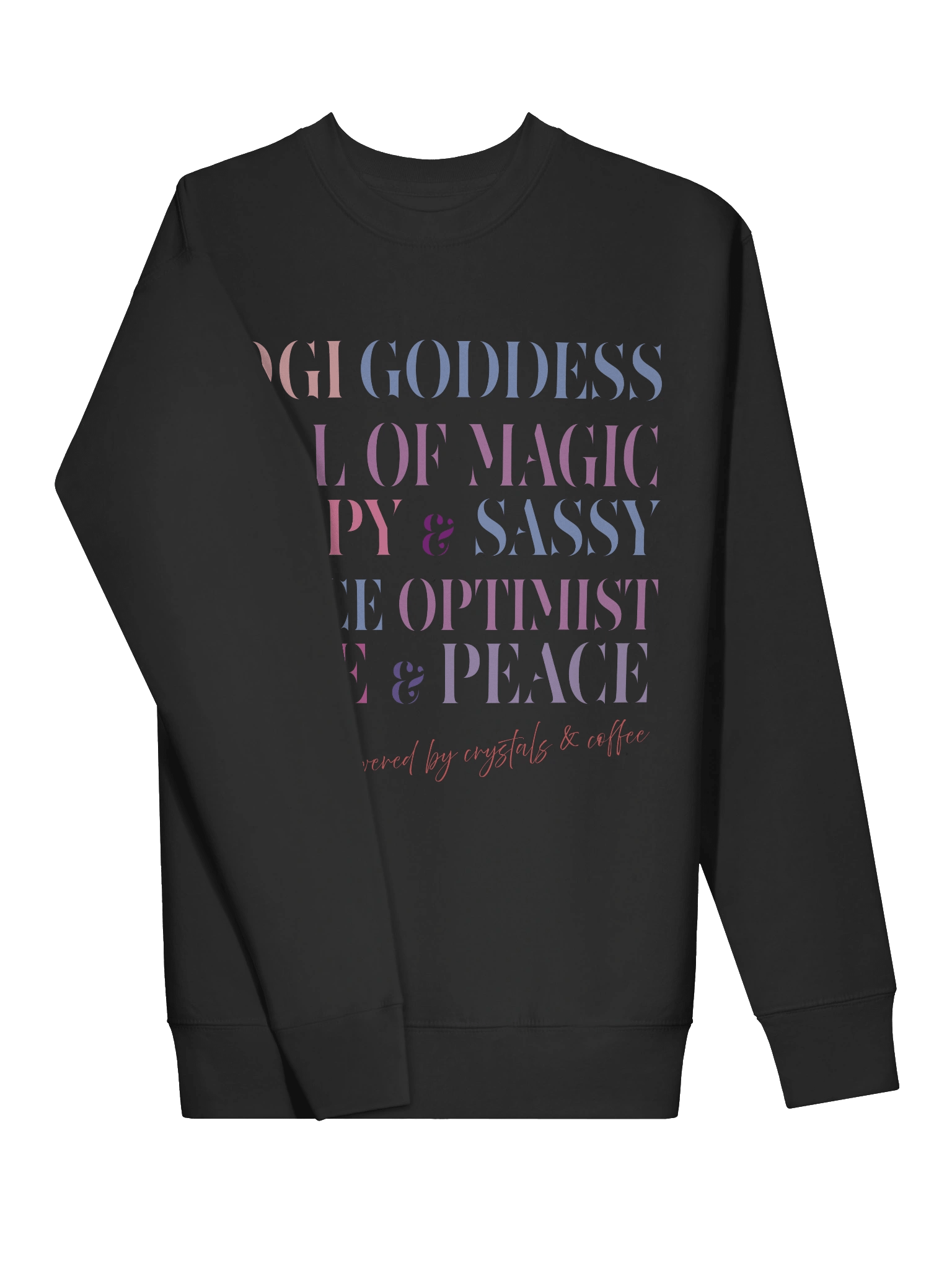 “Powered by Crystals & Coffee” Sweatshirt – Unisex Premium Navy Hoodie for Women & Men product image (7)