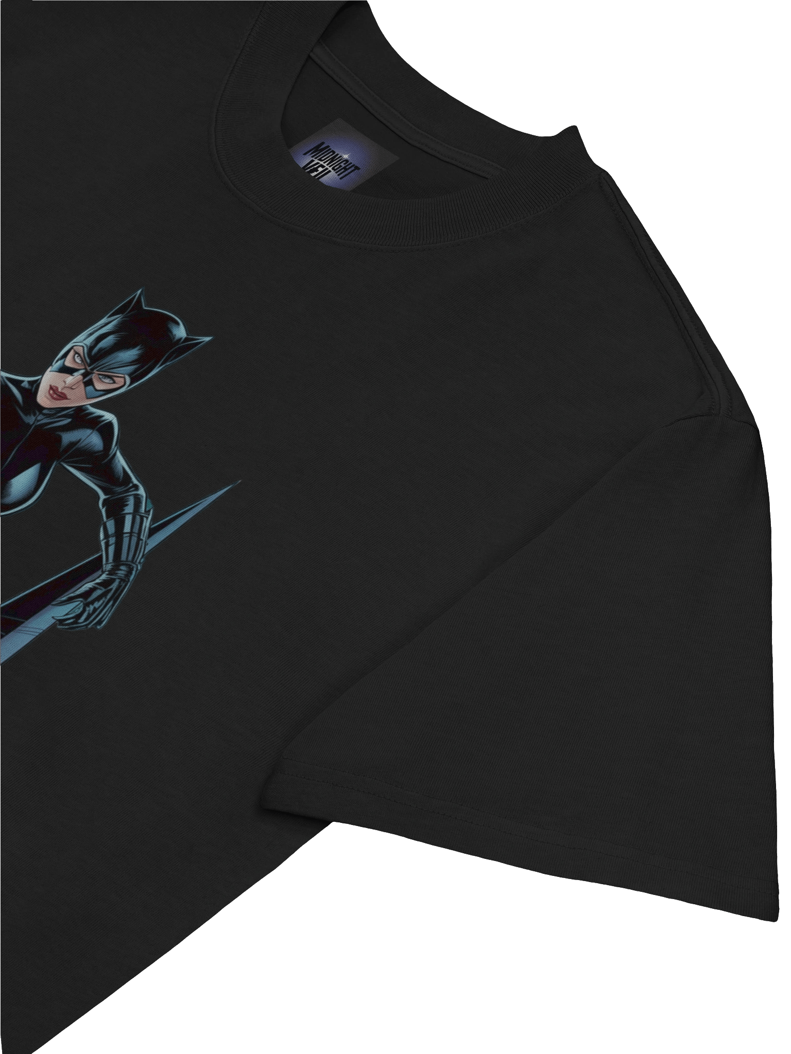 Neon Nocturne: Catwoman's Rooftop Ravish Oversized Faded T-Shirt product image (7)
