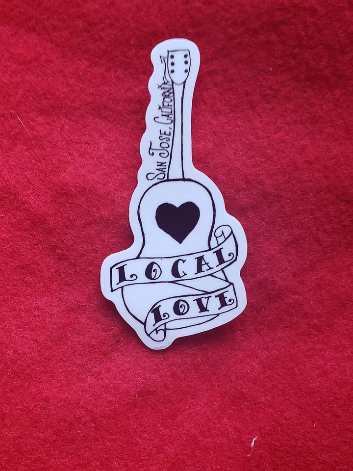 2x Local Love Guitar Logo Sticker 3