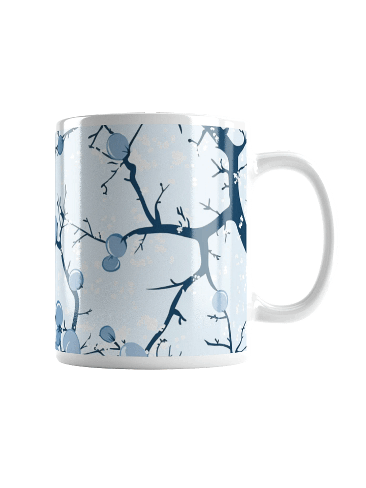 Light Blue and White Floral White Glossy Ceramic Mug by Treasure Pie product image (1)