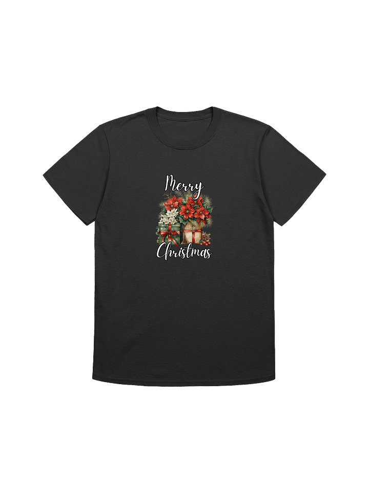 Poincettias and Gifts Christmas Unisex T-Shirt product image (3)