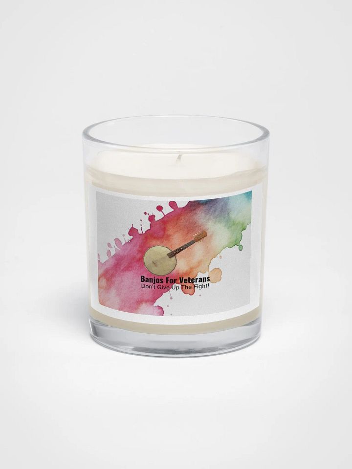 Banjos For Veterans (B4V) Artwork Soy Wax Candle In A Clear Glass Jar product image (1)