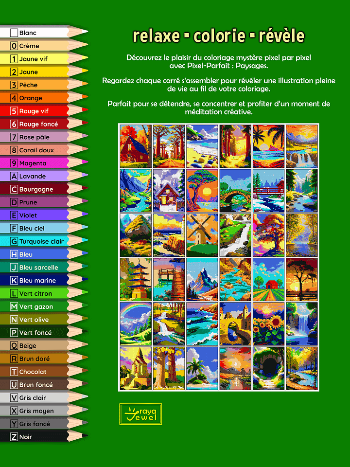 Pixel-Parfait : Paysages - Coloriage pixel mystère numéroté | Livre à imprimer product image (2)